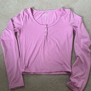 Hollister Women's Light Pink Long Sleeve Tee